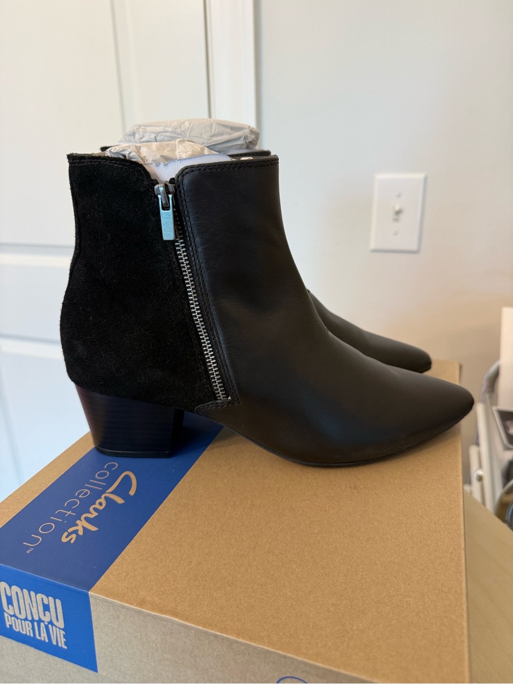 NIB Clark’s Leather and Suede Bootie